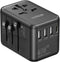 XAOSUN Universal Travel Adapter, 45W GaN travel plug adapter, International Charger AC Plug Adapter 3 USB-A & 2 Type-C, Worldwide Travel for Most ...