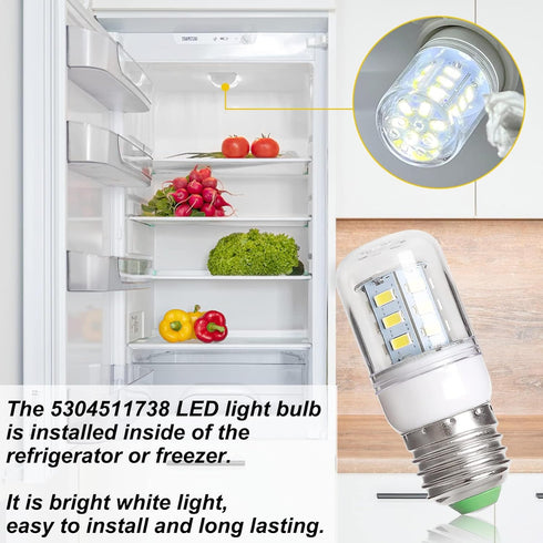 Belleone 5304511738 LED Refrigerator Light Bulb Compatible with Frigidaire Crosley Ken More Refrigerator, 3.5W KEI D34L Bulb Replace PS12364857 AP...