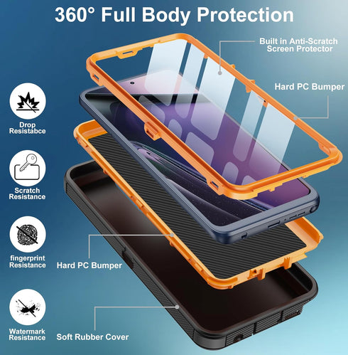 for Moto G Stylus 2023 5G Case, with Built in Screen Protector Heavy Duty Drop Protection,Full Body Rugged Shockproof Protective Phone Cover for M...