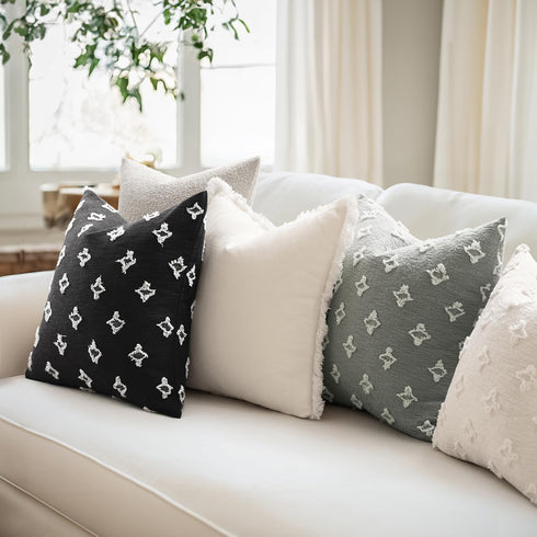 MIULEE Set of 2 Decorative Throw Pillow Covers Rhombic Jacquard Pillowcase Soft Square Cushion Case for Cute Couch Sofa Bed Bedroom Living Room, 2...