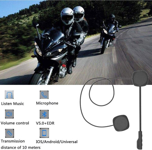 Motorcycle Helmet Headset,BT5.0 Music Call Control Hands-Free Microphone Dual Stereo Speaker Hands-Free Bilingual Conversion Headset Black Electro...
