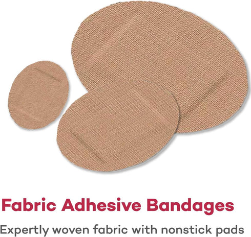 Dealmed Flexible Fabric Oval Spot Adhesive Bandages – 100 Count (1 Pack) Non-Stick Pad, Latex Free, Wound Care for First Aid Kit, 7/8" x 1 1/4"...