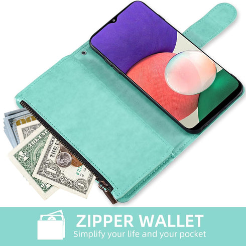 Asuwish Phone Case for Samsung Galaxy A32 5G 2021 6.5 inch Wallet Cover with Tempered Glass Screen Protector and Flip Card Holder Cell Accessories...