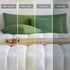 JELLYMONI Pillowcases Standard Set of 2 Cotton Envelope Pillow Covers Green 20×26in Bed Pillow Cases 100% Washed Cotton Soft Breathable (Pillows a...