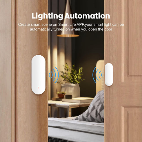 WiFi Door Sensor: Smart Window Contact Sensor, App Alerts, Programmable with Tuya/Smart Life Devices for Home Security & Smart Home Automation, Co...