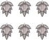 PH PandaHall Pandhall 6 Set Leaf Tibetan Antique Silver Alloy Pendant Cabochon Bezel Settings with Clear Glass Cabochons, Trays: 18x25mm...