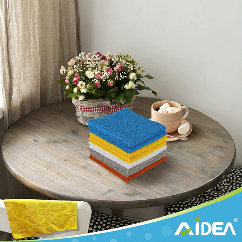 AIDEA Microfiber Cleaning Cloth 8PK, Dusting Cloth Drying Towel, All Purpose Soft Absorbent, Lint Free Rags, Streak Free Wash Cloth for House, Kit...