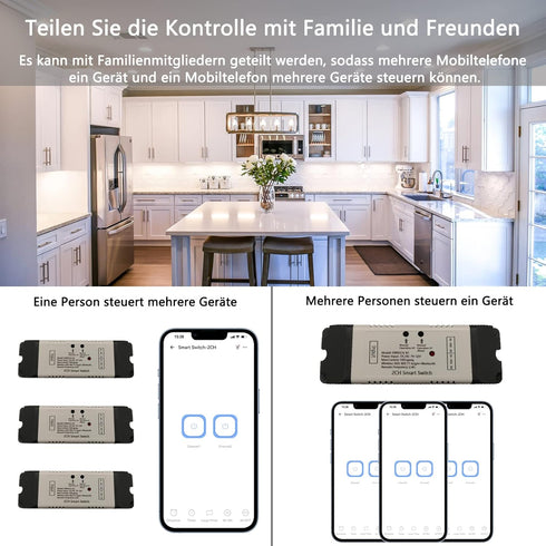 Jane Eyre 2 Channel USB 5V/AC85V-250V Smart WiFi Switch Relay Inching/Self-Locking Switch Module DIY Smart Home, Support eWeLink APP Control, Comp...
