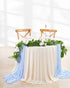 Blue Chiffon Table Runner 10Ft Long 27x120 Inches Romantic Wedding Linens Sheer Bridal Party Table Decorations...