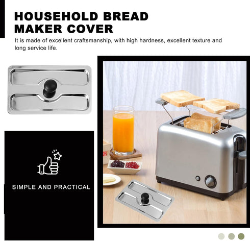 Slice Toaster Lid Toaster Lid 2 Slice Toaster Cover Bread Maker Cover Stainless Steel Toaster Appliance Top Cover Bread Machine Cover Sandwich Mac...