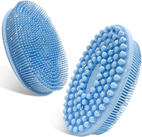 Silicone Body Scrubber, Shower Brush Handheld, Soft Silicone Loofah, Bath Scrubber for Body for Deep Clean (Blue)...