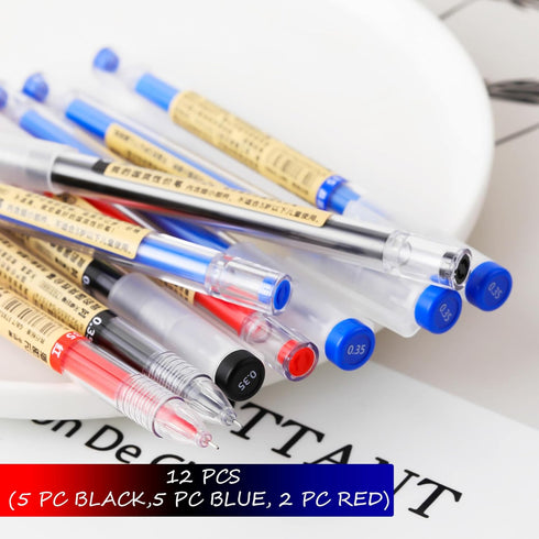 RIANCY Gel Pens Ballpoint Pens Liquid Ink Rollerball Black Gel Ink Pens Quick Drying 0.35 mm Japanese Style Pen Extra Fine Point Pens Blue Pens Re...