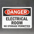 SmartSign - U9-1313-ND_5x7 "Danger - Electrical Room, No Storage Permitted" Label | 5" x 7" Laminated Vinyl Black/Red on White...