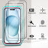 iPhone 15 Case with 2 Pack Screen Protector - Heavy Duty Shockproof Military Grade Drop Protective Full Body Rugged Dust-proof Cover(AquamarinePin...