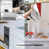 TANONE White Wallpaper 17.7" X 118" Peel and Stick Countertop Wallpaper Glossy Self Adhesive Removable Decorative Upgrade Vinyl Film for Kitchen C...