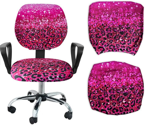 WIRESTER Computer Office Chair Seat Cover, Soft Stretch Universal Desk Rotating Chair Slipcover, Removable Washable Chair Protector Cover - Hot Pi...