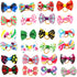 100Pcs Pet Dog Hair Bows Bowknot Topknot with Rubber Bands Cat Puppy Headdress Grooming Hair Accessories Random Color...