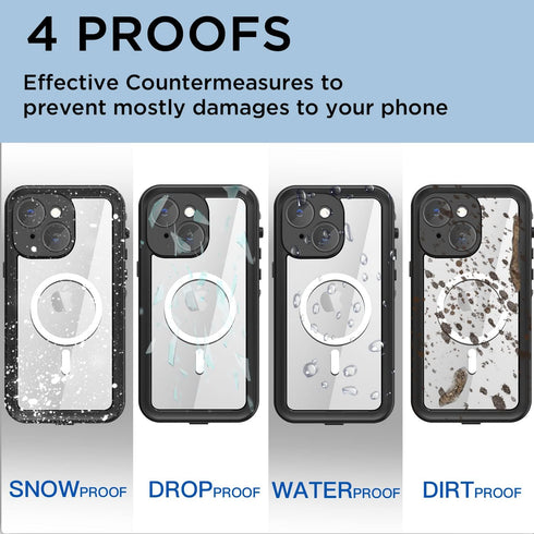 AICase for iPhone 14 Case Waterproof, Compatible with Magsafe Magnetic Protective iPhone 14 Phone Case, Water Proof Mag Safe Magnet Shockproof Ful...
