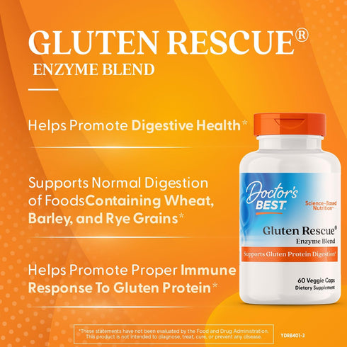 Doctor's Best Gluten Rescue with Glutalytic, Non-GMO, Vegan, 60 Count (Pack of 1)...