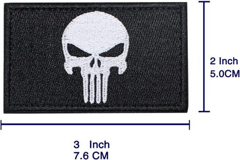 11 Piece Applique Embroidered Skull Flag Skeleton USA Flag Sew On Patch Hook & Loop Badge Armband for Bag Clothes Hat...