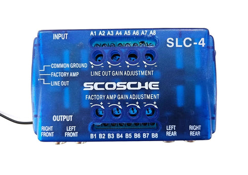 SCOSCHE SLC4 Car Stereo Speaker 4-Channel Audio Lineout Converter/OEM Amplifier Adapter with Adjustable Level Controls...