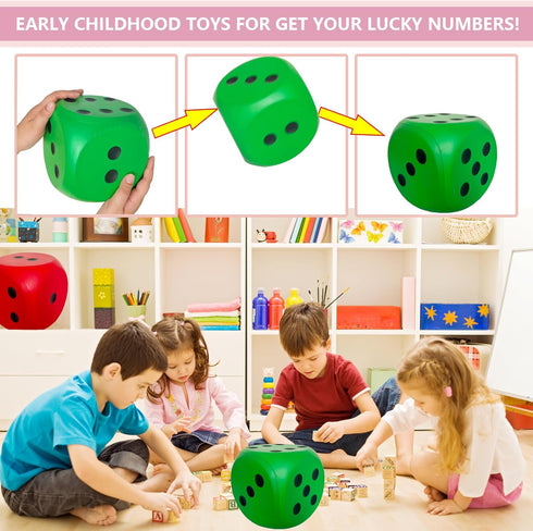 Giant 5.9 Inches Kawaii Foam Dice: A Fun-Filled, Educational Toy for Game Nights and Learning Sessions (Lucky Green)...