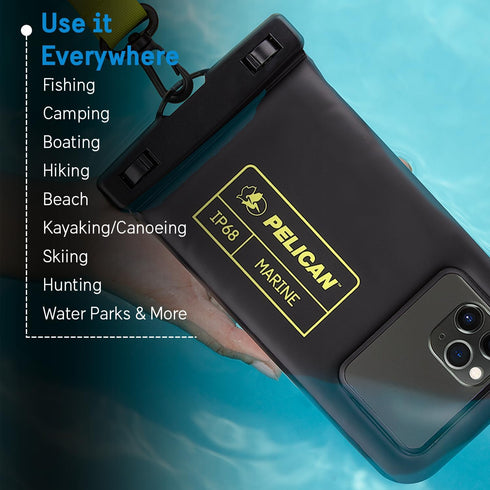 Pelican 2 Pack Marine - IP68 Waterproof Phone Pouch (Regular Size)-Floating Waterproof Phone Case For iPhone 15 Pro Max/ 14 Pro Max/ 13 Pro Max/ 1...