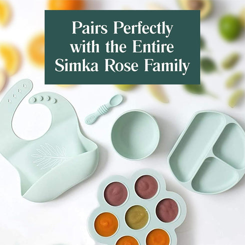 Simka Rose Baby Bowl and Spoon Set, Baby Bowls Suction for Toddler, BPA-Free Silicone Bowls Baby, Baby Bowl and Spoon Dishwasher and Microwave Saf...