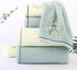 Pidada Hand Towels Set of 2 Embroidered Bird Tree Pattern 100% Cotton Absorbent Soft Decorative Towel for Bathroom (Aqua Green)...