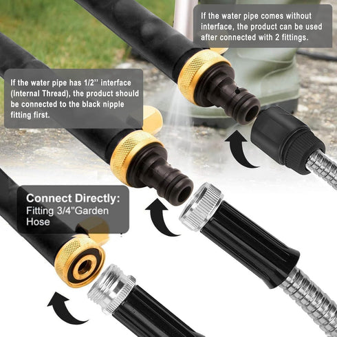 FTWONLIVE Upgraded Jet Nozzle for Garden Hose Power Washer Wand Hydro Jet High Pressure Washer Tools with 2 Different Nozzles and Hose Quick Conne...