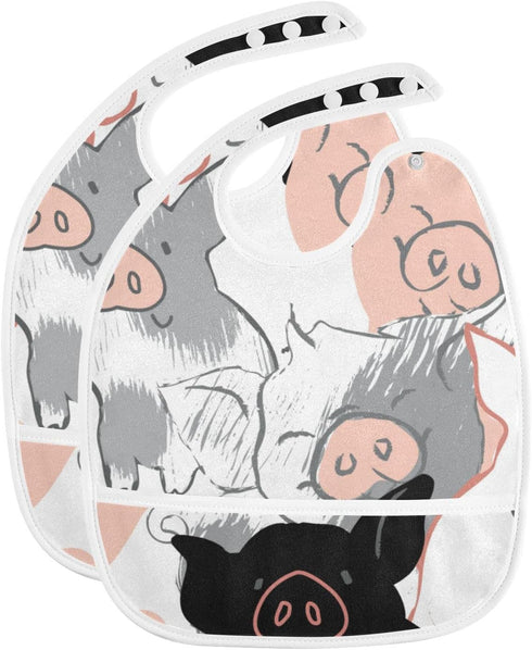 Baby Bibs for Baby Boy Girl Waterproof Feeding Bib Apron Cotton Food Eating Bib 2 Packs...