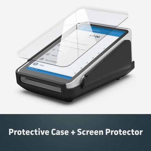 ENCASED Protective Case and Screen Protector for Square Terminal Card Reader - Rubberized Hard Casing with Non-Slip Base and Tempered Glass (Produ...