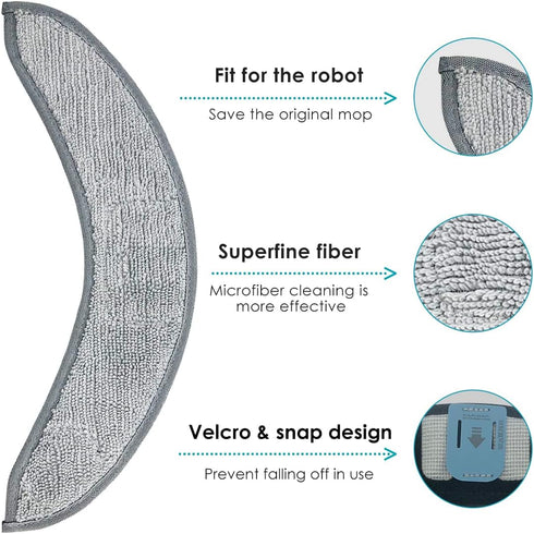 4 Pack Mop Pads Replacement For Irobot J7+ Combo Robotic Reusable Hard Floor Cloth Expert Wet Replacement Microfiber Soft Pad (4)……...