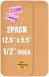 2 PCS 12.5"*5.5" Self-Adhesive Cork Board, 1/2"(12mm) Thick Cork Boards for Walls, 12.5"*5.5" Bulletin Board, Cork Board Tiles for Office, Home, S...