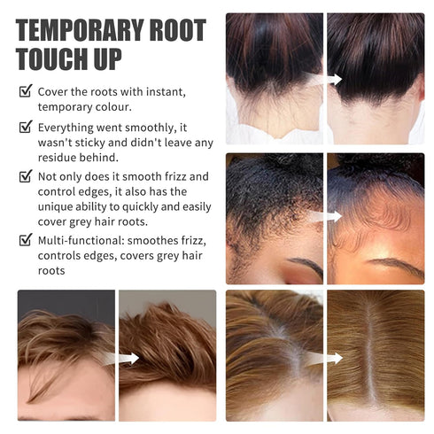 Root Touch Up Hair Color Wax Stick, Grey Hair Coverage Touch Up, Non-Greasy Root Touch Up Stick, Hairline Powder Stick Root Cover Up for Women & M...