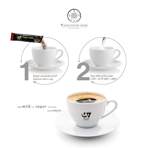 TRUNG NGUYEN G7 ESPRESSO Instant Coffee for Energy Boost - Pure Arabica Beans, Bold Taste & Gentle Aroma - Strong & Rich Vietnamese Instant Energy...