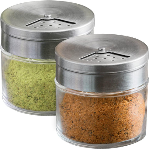 CUSINIUM 2-Pack 3oz Glass Spice Seasonings Shaker With Adjustable Lid...