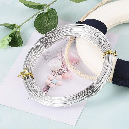 Fashewelry 32.8 Feet 15 Gauge Aluminum Wire Silver Bendable Metal Craft Wire for Beading Jewelry Craft Making...