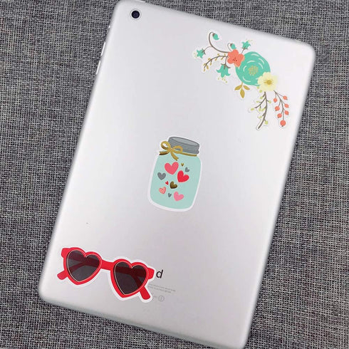 120pcs Scrapbook Stickers Cardstock Stickers Love Stickers Decorative Masking Stickers for Personalize Laptop Scrapbook Daily Planner and Crafts...