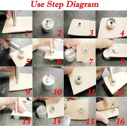 108pcs 15mm Stainless Steel Fastener Snap Press Stud Cap Button Marine Boat Canvas Line 24(4 Components, 5pcs for Each)...