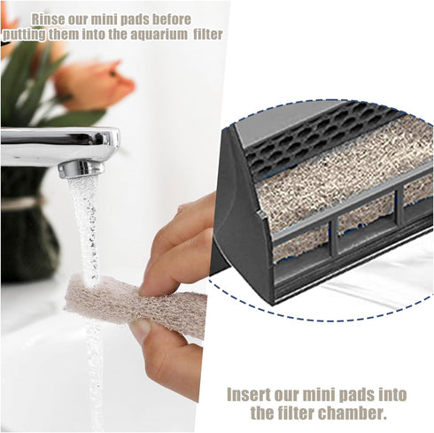 12pcs Ammonia Reducer Filter Pads for Aqueon, Fish Tank Replacement Filter Pads Carbon Filter Pads Compatible with Aqueon QuietFlow LED PRO Model ...