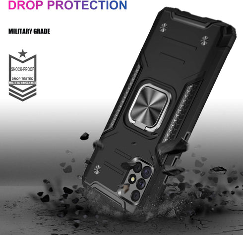 IKAZZ for Galaxy A51 4G Case with Screen Protector,Dual Layer Soft Flexible TPU and Hard PC Anti-Slip Full-Body Rugged Protective Phone Cover with...