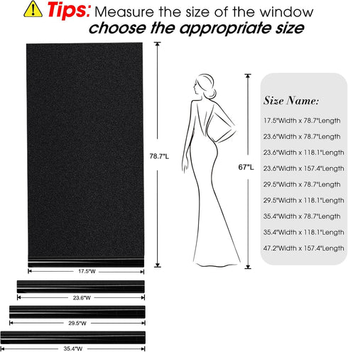 Coavas Blackout Window Film UV Heat Blocking Window Privacy Film Room Darkening Frosted Glass Windows Cover Static Cling Removable Windows Tint fo...