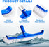Pool Brush - 17" Pool Brush Head for Cleaning Pool Walls, Curved Ends High-Efficiency Pool Scrub Brush, Premium Nylon Bristles Pool Brush Head...