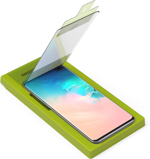 PureGear for Samsung Galaxy S10+ Tempered Glass Screen Protector with Fingerprint Sensor Ready Cutout, Self Alignment Tray, Touch and Swipe Precis...