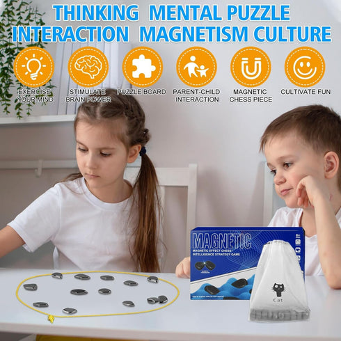 Magnetic Chess Game - 2024 New Fun Tabletop Game, Magnetic Strategy Game for Kids and Adults with Magnets, Fun Tabletop Multiplayer Magnetic Chess...