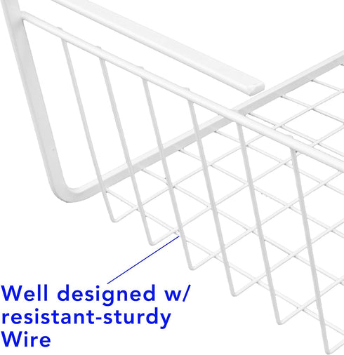 Southern Homewares 15-Inch Easy Install White Wire Under-Cabinet Hanging Basket Shelf Organizer – Storage Rack for Kitchen, Pantry, and Bathroom...