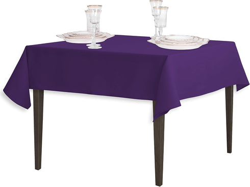 LinenTablecloth 54-Inch Square Polyester Tablecloth Purple...