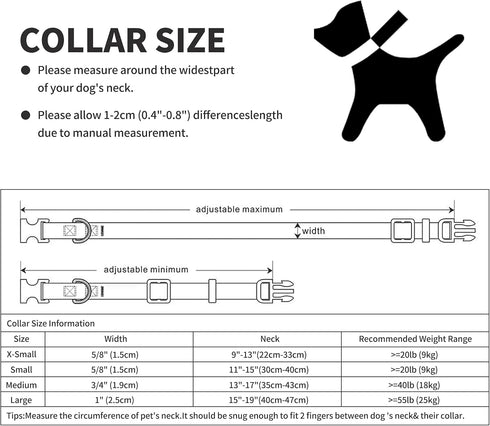 Mile High Life Reflective Dog Collar | Nylon Pet Collars wiith Buckle | Light Weight Puppy Collars | Blue Dog Collars for Medium Dogs (Blue, M)...