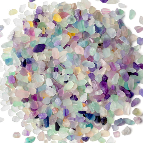 Fluorite Aquarium Gravel Rocks Natural Tumbled Healing Crystal Chips Bulk Gemstones Tumbled Crushed Stones for Fountain Vase Filler Planters Decor...